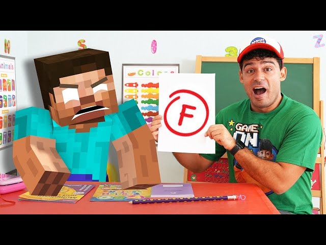 Minecraft School Animation stories with Herobrine and Jason class=