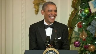 Watch Obama crack himself up