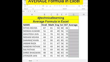 AVERAGE Formula in Excel  | How To Use Average Function in Excel | #average #averageinhindi #excel