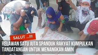 Relawan Satu Juta Spanduk Rakyat Kumpulkan Tandatangan untuk Menangkan AMIN @mrohmanofficial