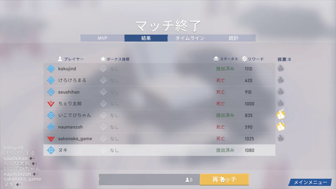 [Project Winter]　ウメヌキ人狼11（ヌキ視点）　ウメハラ、ヌキ、こくじん、ＫＳＫ、どぐら、ｓａｋｏ、ナウマン、三太郎　[雪山人狼]