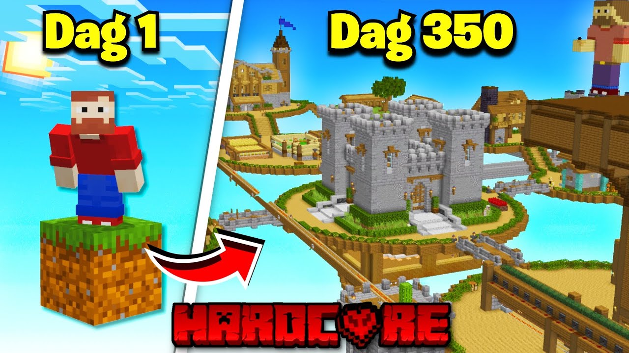 350 Dagen Overleven In Minecraft One Block Hardcore! (Film)