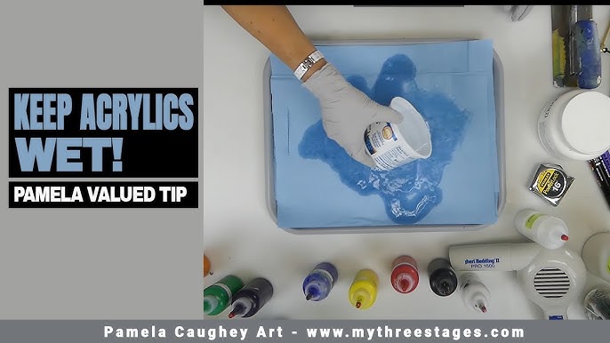Using special Sta-Wet palettes with acrylic paints…