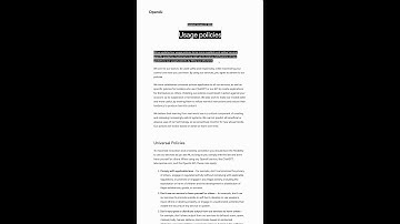 Terms & Conditions Opera: 1 OpenAI Usage policies (extract 1)