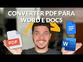 Como CONVERTER PDF para WORD E GOOGLE DOCS editável e online (sem baixar nada)