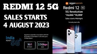 Redmi 12 5G first sale!5000mAh battery with 50 megapixel camera and India's first snapdragon 4 Gen 2