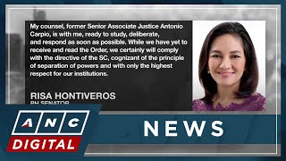 Senator Risa Hontiveros 'ready to respond' to SC order | ANC