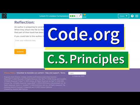 Code.org Lesson 9.3 Lossless Compression | Tutorial with Answer | Unit 1 CS Principles + CodeAI