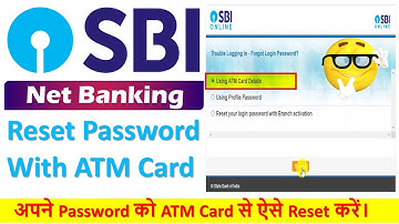 How To Reset Forgot SBI Net Banking Password Using ATM | Debit Card | Reset SBI Net Banking Password