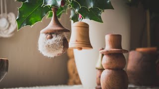 Wood turning Christmas Ornaments (Bell,Snowman,Gnome) | Scrap wood