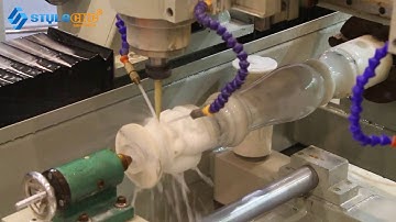 3D stone CNC router with double spindles and rotary