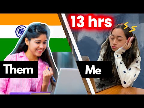 13 hours studying? Trying INDIAN students study routine + speaking Hindi🔥