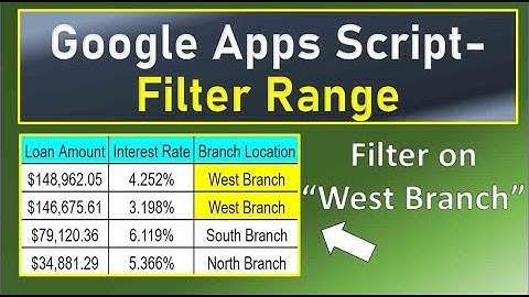 Google Apps Script Filter Range
