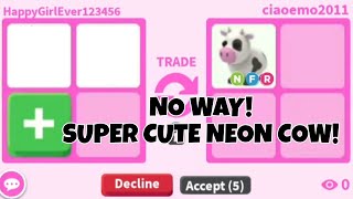 😱😛No Way! I GOT A SUPER CUTE NEON COW In Adopt Me BUT Did I OVERPAY WAY TOO MUCH🤔   HUGE WIN TRADES!