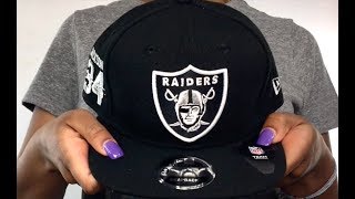 Oakland raiders jackson side-sign snapback black hat by new era