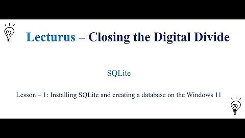 Lesson-1: Installing SQLite and Creating a Database on the Windows 11
