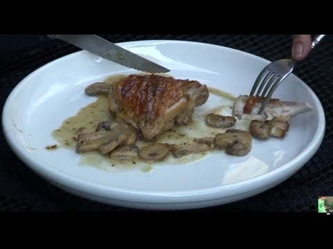 Mom Cooks Chicken with Mushroom and White Wine Sauce