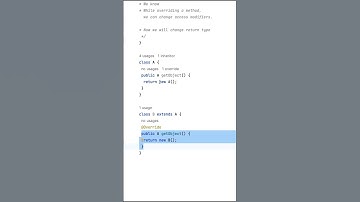 Covariant Return type in java  #coding #javaclass #javaprogramming #programminglanguage  #corejava