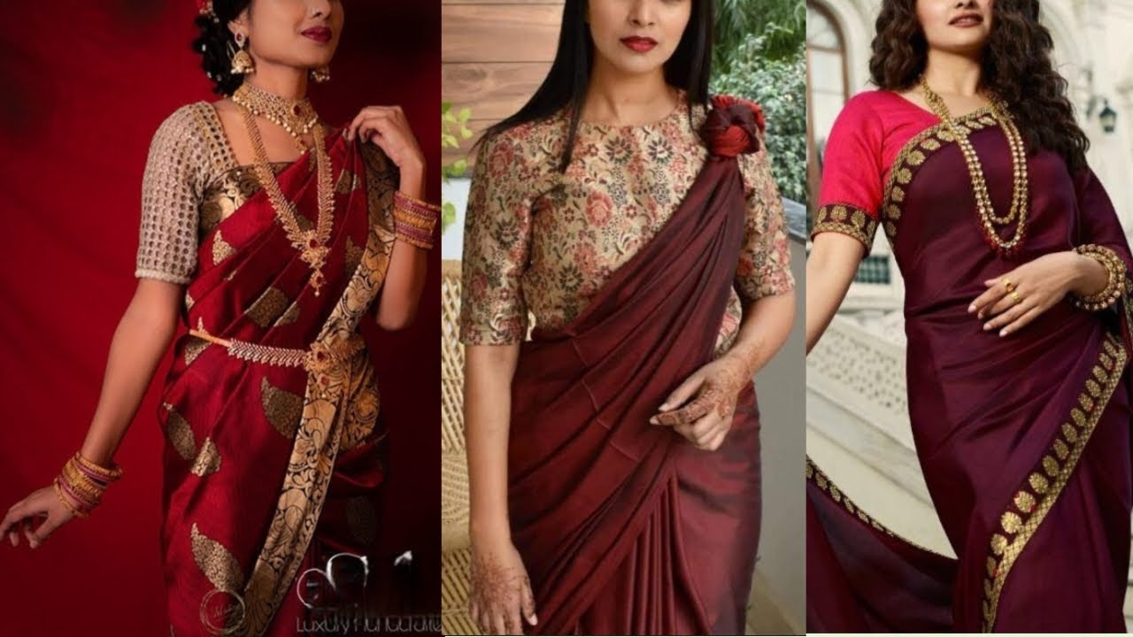 Suta Maroon Woven Saree Without Blouse