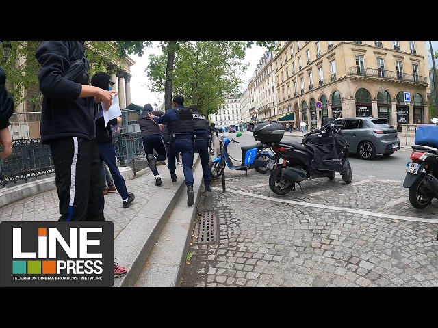 Rassemblement des Ouïghours contre la Chine perturbé par des actions / Paris - France 05 mai 2024