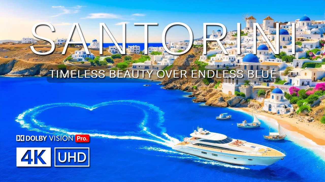 SANTORINI 4K DRONE FOOTAGE 2026 | Iconic White Villages, Blue Domes & Aegean Cliffs