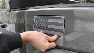 Kaos design co Jeep gladiator fuel door flag installaion kaosdesignco.company.site