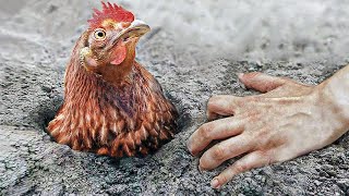 Вот Почему Нельзя Трогать Курицу, Когда Она Сама Себя Закопала в Земле