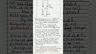 Capacitors and capacitance Class12th Physics Handwritten notes#shorts#physics#notesbynehmat