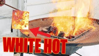 -WHITE HOT- (DIY) Blacksmith Forge (Forge Welding Heat!)