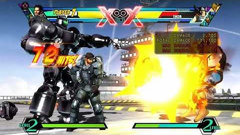 UMvC3 - Team GC Yoshi (Chris/Spencer/Sentinel) Basic Corner Combo (1.25m/0.65 meter positive)