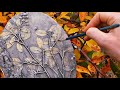 Golden Acrylic Painting on plaster #3 🍁 Painting Process / Soothing Art Relax