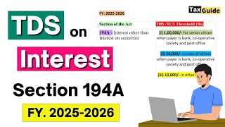 Section 194A : TDS on Interest From 01-04-2025 | TDS on Interest From Bank Section 194A FY 2025-2026