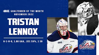 OHL Goaltender of the Month – Tristan Lennox (Saginaw Spirit)