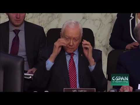 C-Span - Senator Orrin Hatch removes glasses he's not wearing, invisible glasses