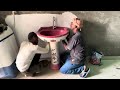 Apne ghar mein wash basin Sink kaise lagayein l how to install wash besing sink tanki connection ￼