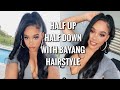 EASY HALF UP HALF DOWN BAYANG HAIRSTYLE WITH MICROLINKS