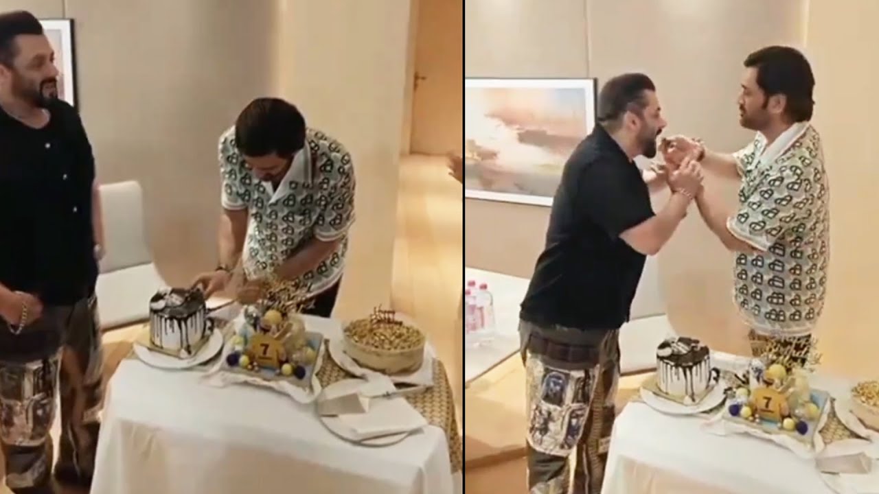 Salman Khan Celebrates MS Dhoni's 43rd Birthday, Cricketer Feeds Him Cake