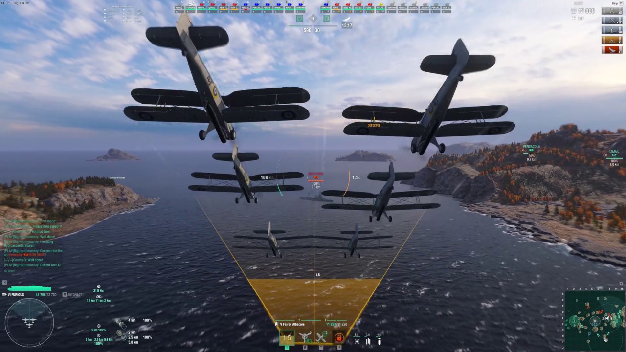 [4K] World of Warships HMS FURIOUS Random Battle Gameplay No Commentary