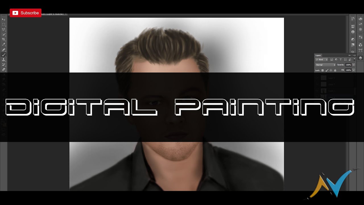 How to Digital Paint in Photoshop | Speed Painting | Leonardo DiCaprio | Tutorial