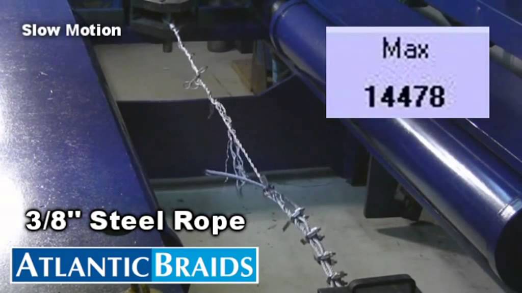 Dyneema rope VS steel rope strength test break test1 YouTube