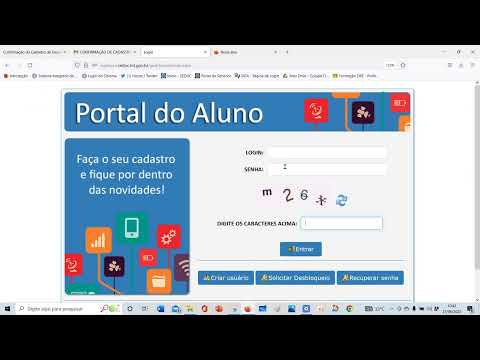 ATIVAÇÃO DO CADASTRO E LOGIN NO PORTAL DO ALUNO SEDUC MT vídeo 2