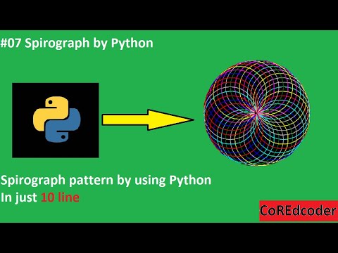 Spirograph Pattern by using Turtle | Python Pattern #07 || Use of ...