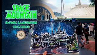 Space Mountain IN PARK ART Series - Theme Park Time Lapse Drawing