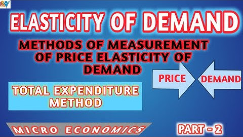 METHODS OF MEASUREMENTS OF ELASTICITY OF DEMAND | TOTAL EXPENDITURE METHOD | PART-2
