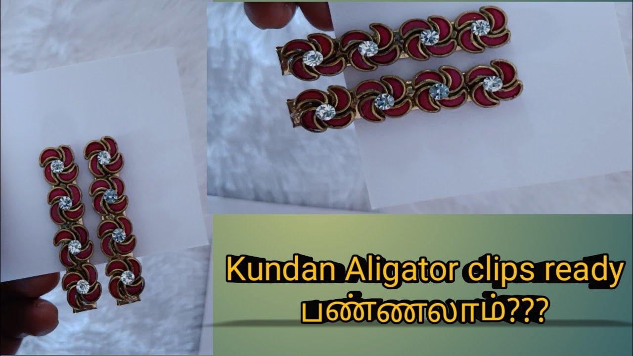 How to make aligator clips aligator clipsHair clips Trending Kundan