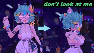 rosedoodle does an ahegao face in her new 3d model and gets flustered after being called a good girl