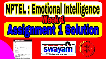 NPTEL Emotional Intelligence Assignment 1 Solution || 2024 Week 1