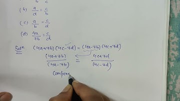 CDS Exam:If (4a+7b)(4c-7d)=(4a-7b)(4c+7d) then which of the following is correct?(@ComfortUrMaths)