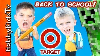 back to school haul at target school supplies kids clothes shopping with hobbykidstv