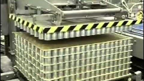 Whallon PD90 Magnetic Can Palletizer Depalletizer Video wmv